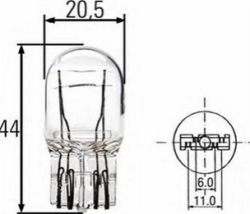 Крушка дневни светлини W3x16q (12V21/5W)HELLA HE 8GD008893-002