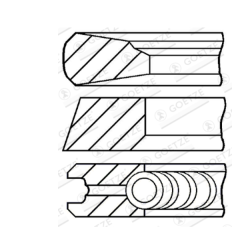 Сегменти за едно бутало к-т (101mm) STD (2-2,5-3) (индивидуална поръчка) DEUTZ AHLMANN AS; ATLAS COPCO XAS, COPCO XATS, ZW; BOMAG BW; DEUTZ FAHR AGROFARM, AGROTRON, AGROTRON K, AGROTRON M, AGROVECTOR; FENDT 300, 400 BF4M1012EC-TD226B-4 GEOTCE GT 08-127900