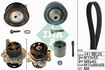  Ангренажен ремък с ролки и водна помпа к-т AUDI A3; SEAT CORDOBA, CORDOBA VARIO, IBIZA II, LEON; SKODA OCTAVIA I; VW BORA, GOLF IV, POLO, POLO CLASSIC 1.9D (02.93-03.10) INA 530 0361 31