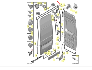 УПЛЪТНЕНИЕ РАМКА ВРАТА  (индивидуална поръчка)  CITROEN JUMPER II; PEUGEOT BOXER 2.0D/2.2D (07.15-) ORIGINAL   PSA 1643212680 